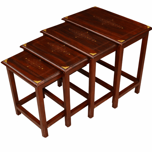 Nesting Tables with golden corners