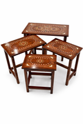 Handcrafted Wooden Nesting Tables with colors