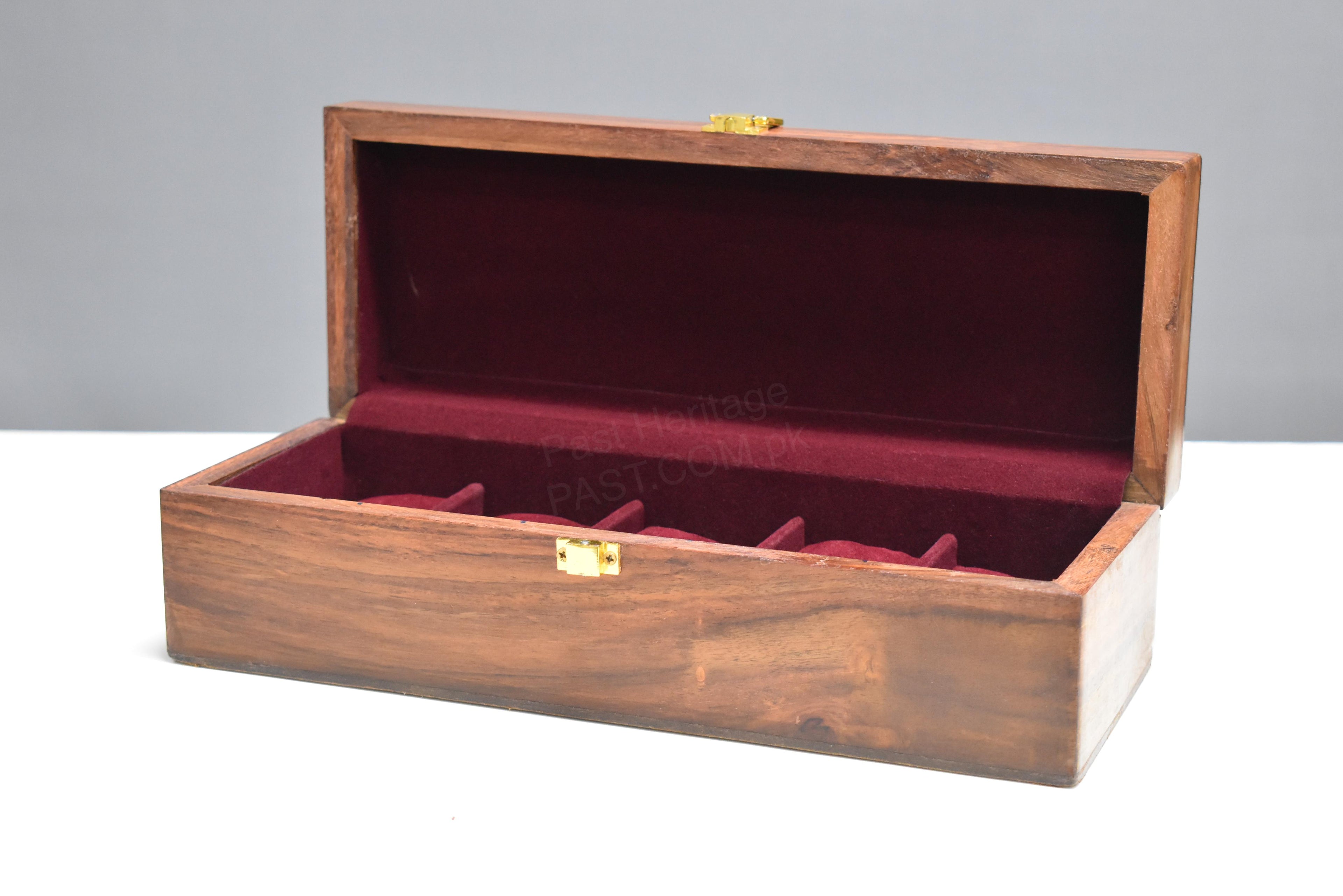 Handcrafted Wooden Watch Box (5 Slots)