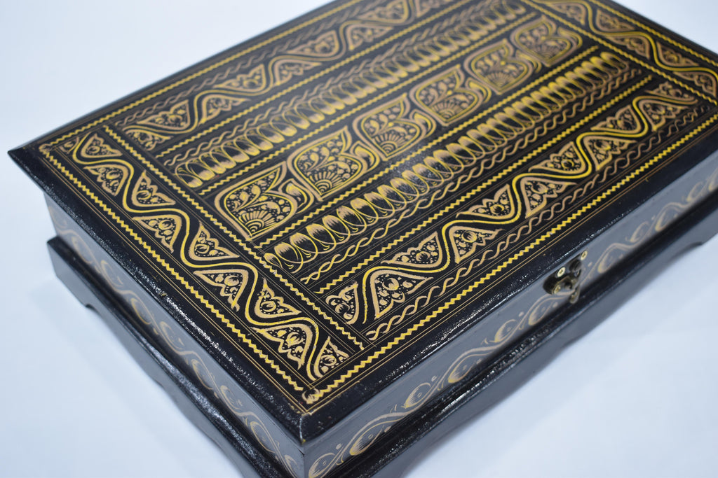 Large Hand-Carved Naqshi Wooden Box