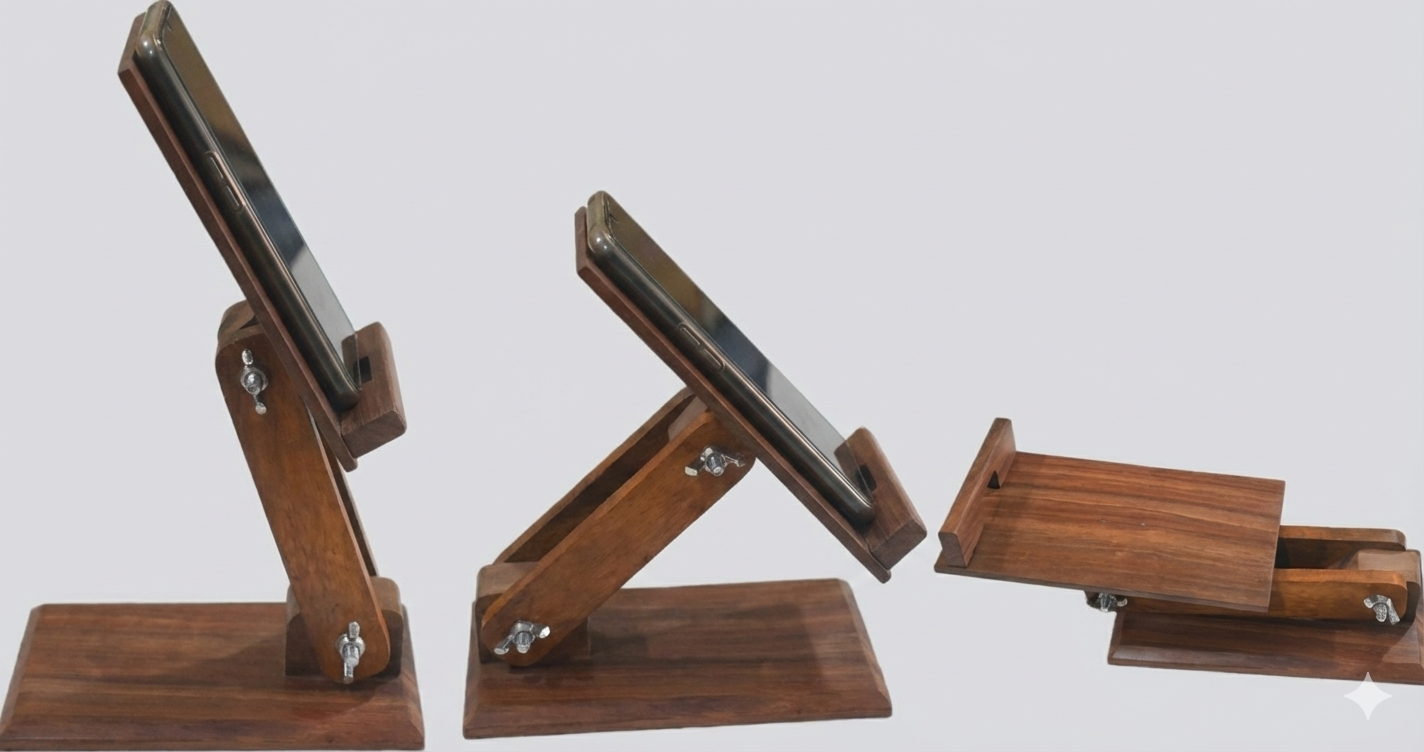 Premium Handmade Wooden Mobile Stand for Mobile