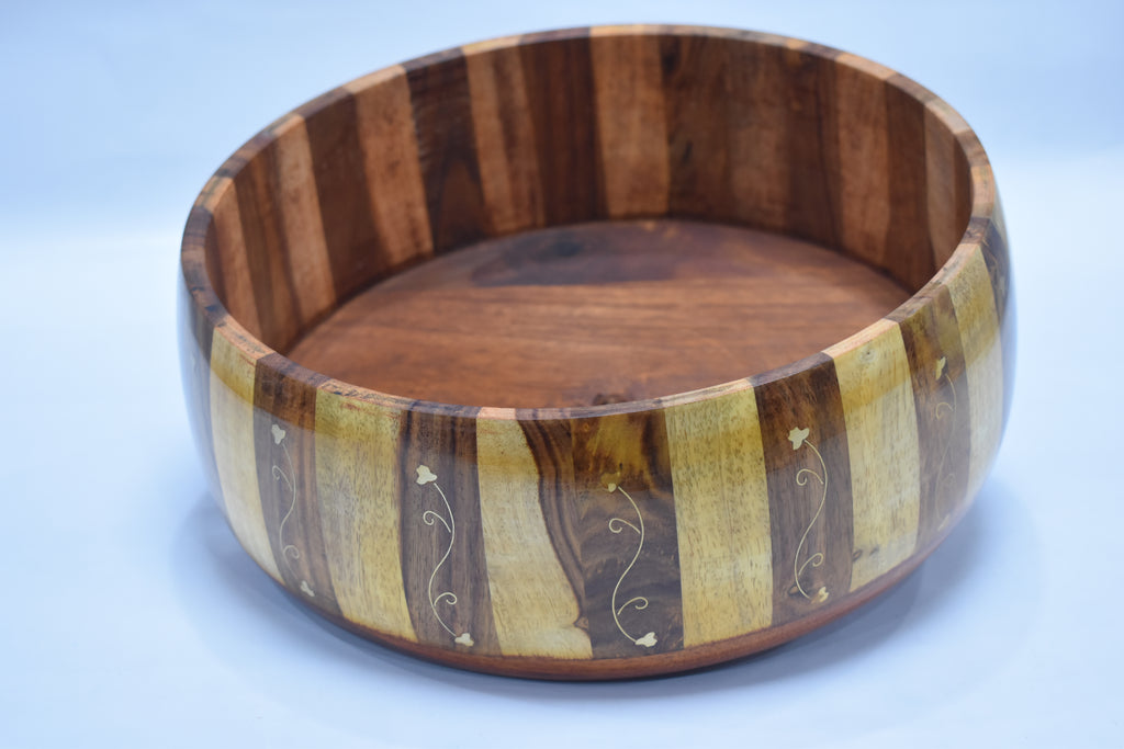 Wooden Hotpot with Brass Work