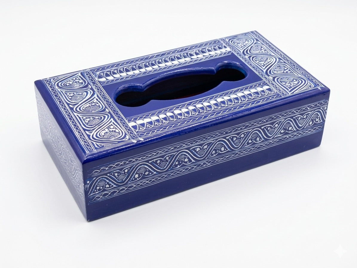 Hand-Painted Wooden Tissue Box Cover