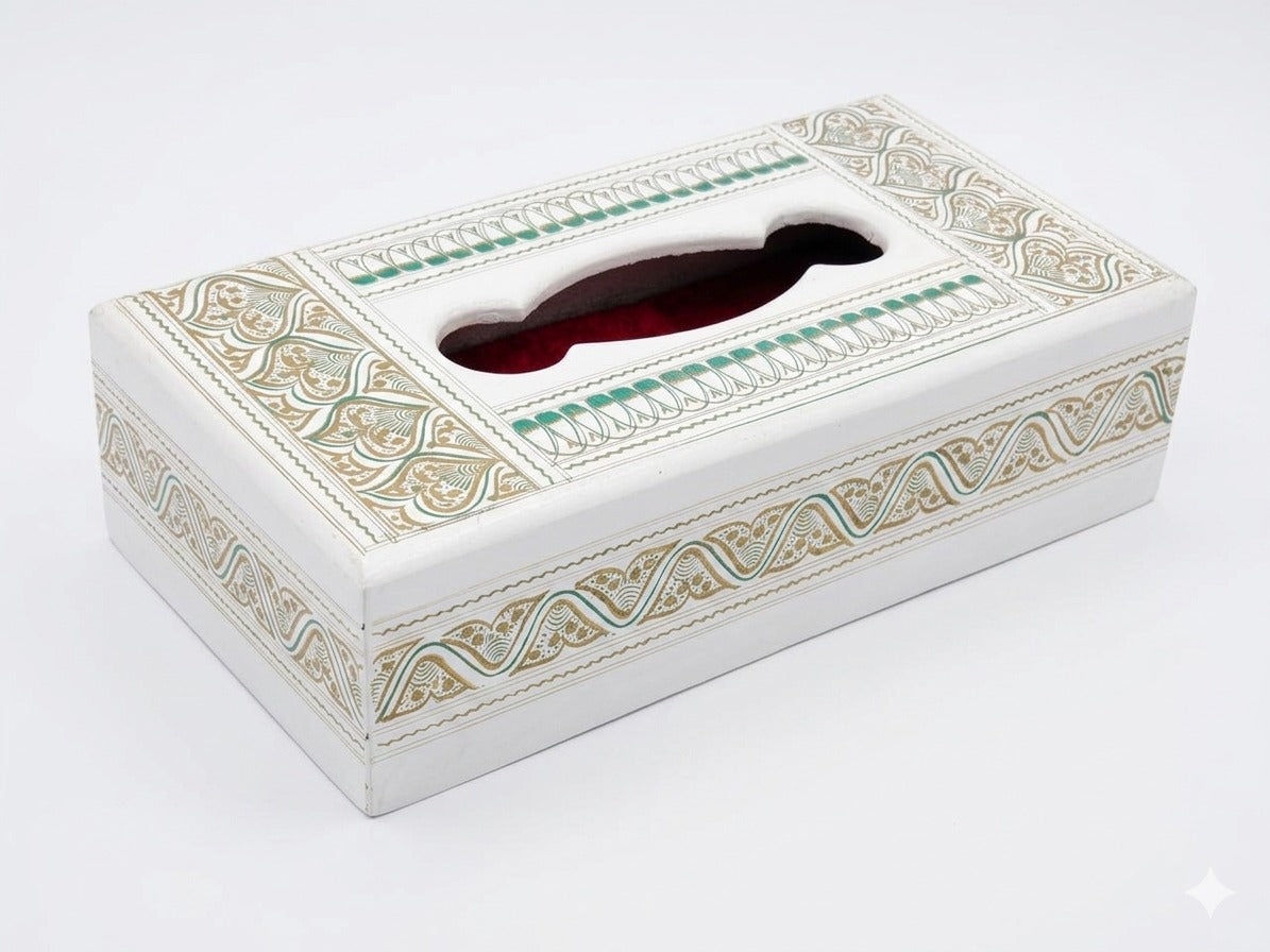 Hand-Painted Wooden Tissue Box Cover