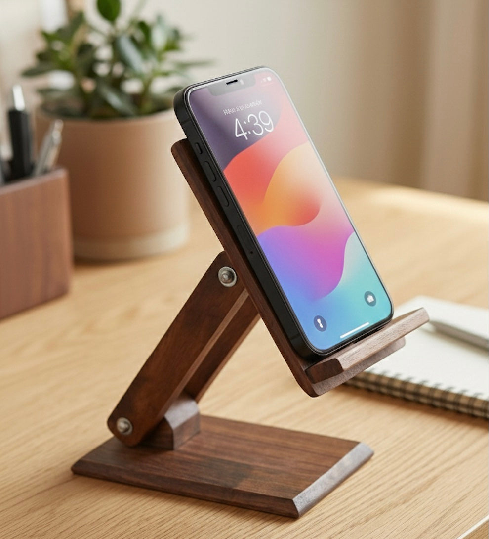 Premium Handmade Wooden Mobile Stand for Mobile
