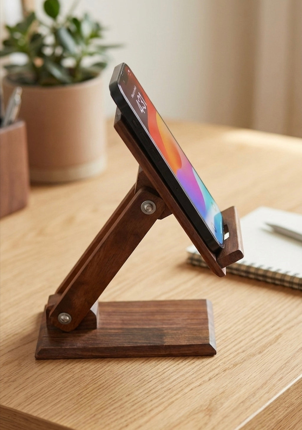 Premium Handmade Wooden Mobile Stand for Mobile