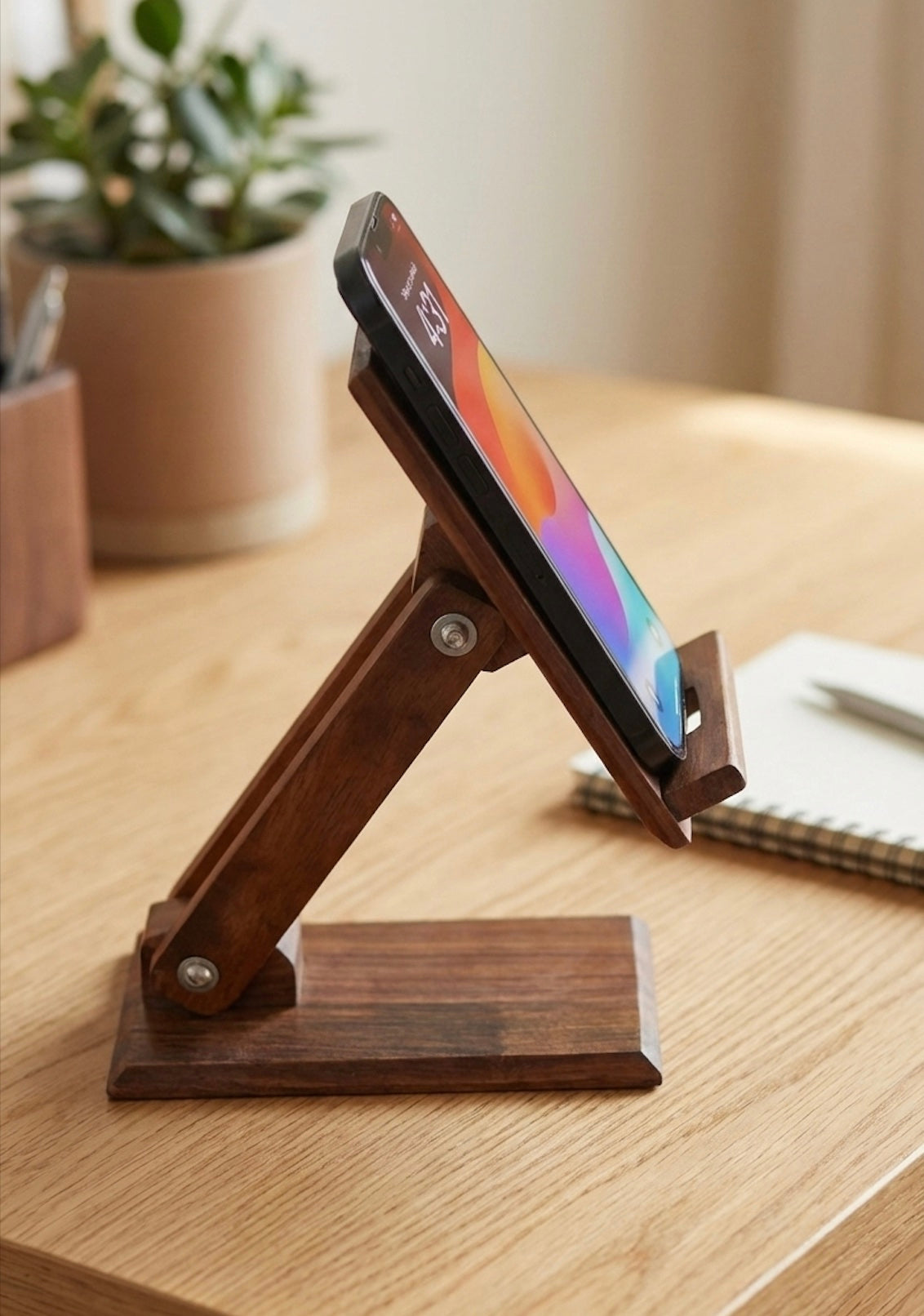 Premium Handmade Wooden Mobile Stand for Mobile