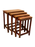 Handcrafted Wooden Nesting Tables with golden corners